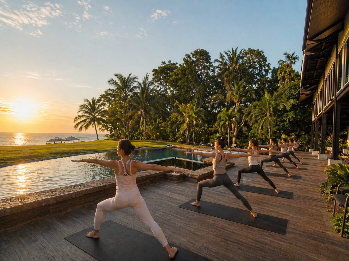 The Villa Esterillos — yoga and wellness retreat on the beachfront lawn